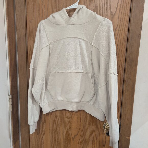 Aerie Textured "Quilted" Cream Hoodie Sweatshirt-Size Small - Picture 1 of 4